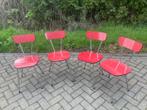 4 mooie retro stoelen rood  bezorgen mogelijk, Ophalen of Verzenden, Zo goed als nieuw, Rood