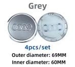 Audi naafdoppen grijs zilver 69 mm 4 stuks nieuw, Verzenden, Nieuw