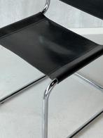 S33 sledestoel Mart Stam buisframestoel Fasem vintage stoel, Huis en Inrichting, Stoelen, Italie, Gebruikt, Fasem, Zwart