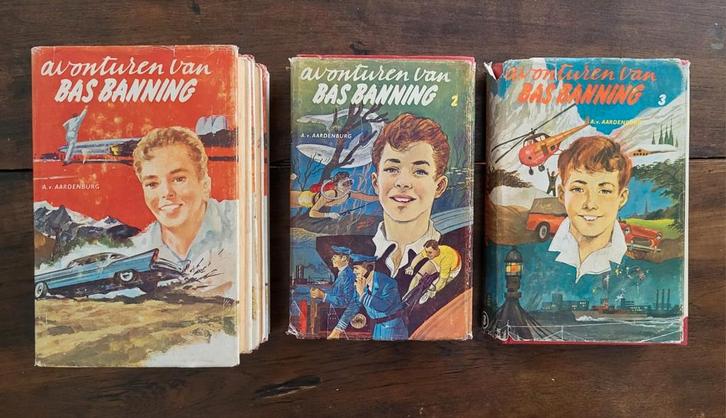 20 oude jongensboeken: Bas Banning, Anne de Vries, Snuf e.a., Boeken, Kinderboeken | Jeugd | 10 tot 12 jaar, Gelezen, Ophalen of Verzenden