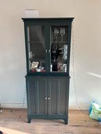Groene Servieskast met Glasdeuren, Huis en Inrichting, Ophalen, Gebruikt, 50 tot 100 cm, 150 tot 200 cm