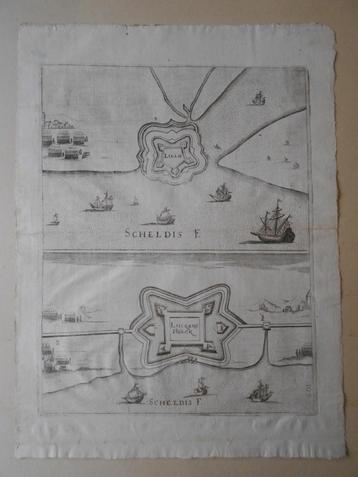 Originele Gravure – Forten Lillo & Liefkenshoek aan de Schel beschikbaar voor biedingen