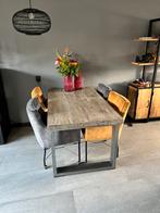 Mooie robuuste houten tafel, Ophalen, Gebruikt, 50 tot 100 cm, 150 tot 200 cm