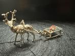 Zilveren Miniatuur Arrenslee met Rendier, Antiek en Kunst, Ophalen of Verzenden, Zilver