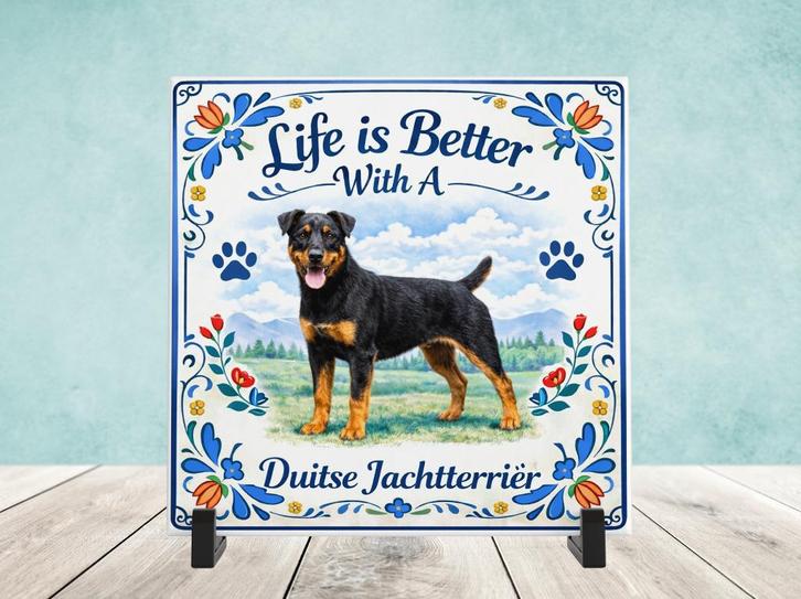 Life is Better With a Duitse Jachtterrier - Tegel, Huis en Inrichting, Woonaccessoires | Tekstborden en Spreuken, Nieuw, Verzenden