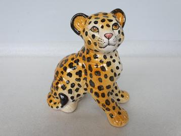 Vintage keramieken beeld luipaard jong ca. 22 cm beschikbaar voor biedingen