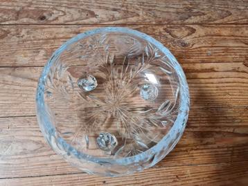 Kristalen schaal 18cm doorsnede vintage antiek  beschikbaar voor biedingen