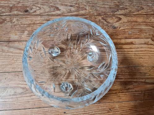 Kristalen schaal 18cm doorsnede vintage antiek, Antiek en Kunst, Antiek | Glas en Kristal, Ophalen of Verzenden