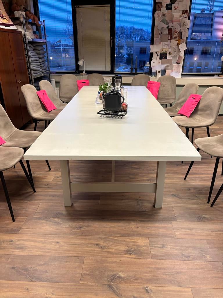 Grote eettafel, uitschuifbaar tot 270 cm., Huis en Inrichting, Tafels | Eettafels, Ophalen, Gebruikt, 100 tot 150 cm, Eikenhout