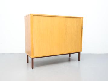 Vintage Deense archiefkast wandmeubel blond eiken  beschikbaar voor biedingen