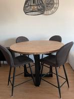 Ronde eettafel + stoelen, Huis en Inrichting, Ophalen, Zo goed als nieuw