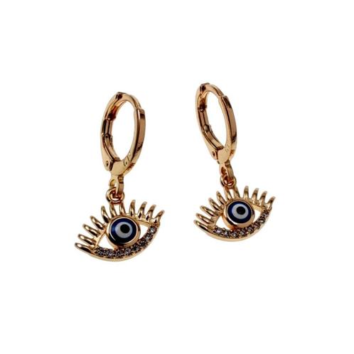 22mm Lange Dames Oorbellen Roségold Plated Turkse Oog Hanger, Sieraden, Tassen en Uiterlijk, Oorbellen, Nieuw, Hangers, Overige materialen