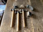 Antiek gereedschap 4 x aanslagen + 3 hamers samen € 45, Antiek en Kunst, Curiosa en Brocante, Ophalen of Verzenden