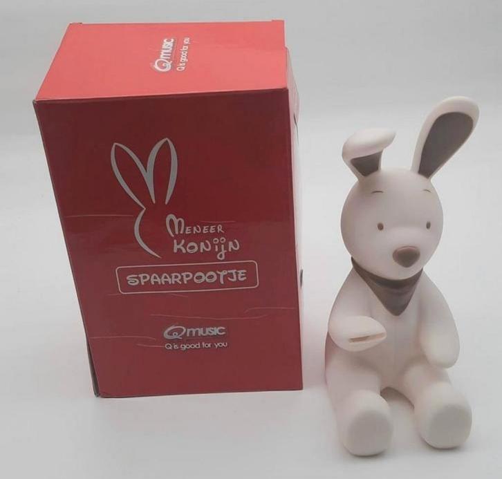 Meneer Konijn Spaarpootje Q Music spaarpot 2013, Verzamelen, Spaarpotten, Zo goed als nieuw, Dier, Kunststof, Ophalen of Verzenden