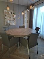 Steigerhouten tafel met stalen poot, Huis en Inrichting, Tafels | Eettafels, Ophalen, Overige materialen, Gebruikt, 150 tot 200 cm