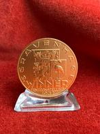 Verguld bronzen penning hondententoonstelling 1937, Ophalen of Verzenden, Brons