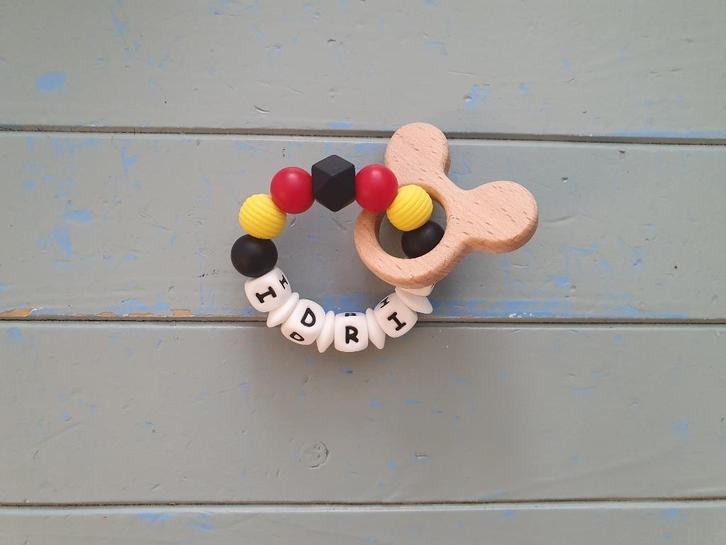 bijtring mickey mouse met of zonder naam €9,95, Kinderen en Baby's, Kraamcadeaus en Geboorteborden, Nieuw, Kraamcadeau, Ophalen of Verzenden