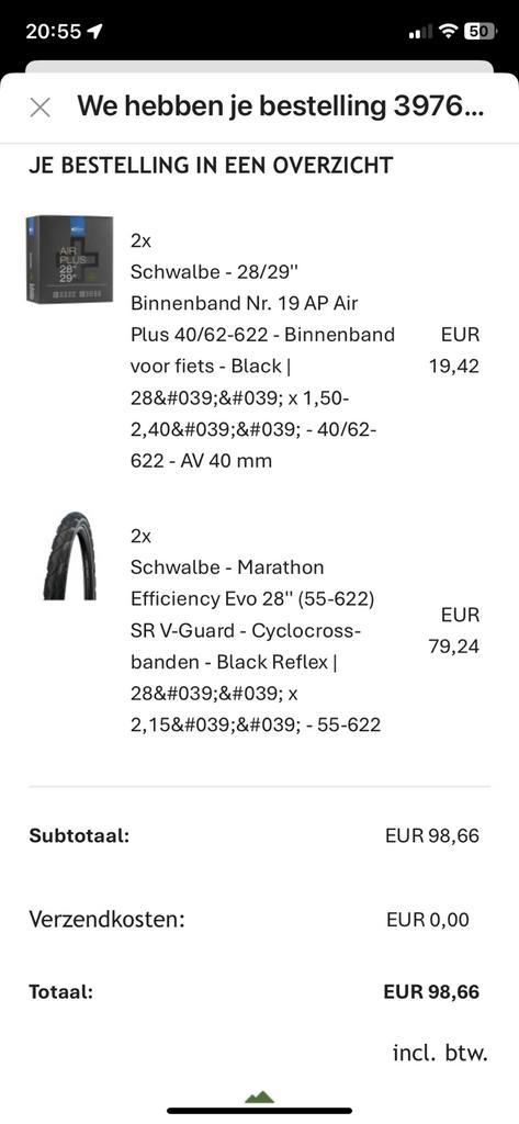 Schwalbe binnen en buitenband, Fietsen en Brommers, Fietsonderdelen, Nieuw, Mountainbike, Band, Ophalen