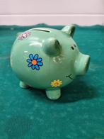 spaarvarken groen met bloemen, Verzamelen, Spaarpotten, Ophalen of Verzenden, 'T Olde Gre-j, Info@toldegrej.nl, Endepoelstraat 20f Didam