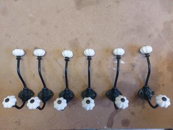 Kapstokhaken vintage look zes stuks beschikbaar voor biedingen