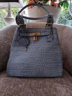 Lichtblauwe krokodillenprint handtas - als nieuw!, Sieraden, Tassen en Uiterlijk, Tassen | Damestassen, Ophalen of Verzenden, Zo goed als nieuw