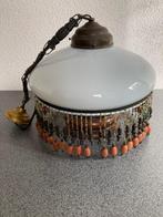 ANTIEKE lamp kralenrand originele fitting en bedrading, Ophalen of Verzenden