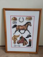 Geborduurde paarden ingelijst, Hobby en Vrije tijd, Ophalen of Verzenden, Zo goed als nieuw, Overige typen