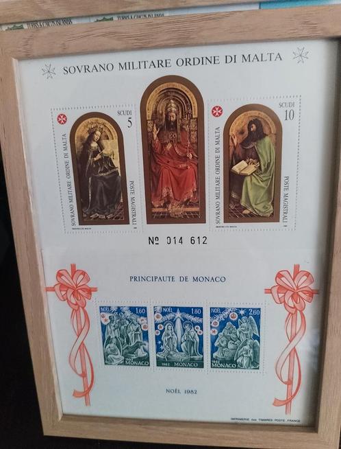Ingekaderde postzegels Malta en Monaco - 1982, Postzegels en Munten, Postzegels | Volle albums en Verzamelingen, Buitenland, Ophalen of Verzenden