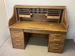 Massief eiken vintage rolluik bureau, Ophalen