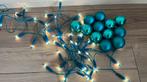 Blauwe kerstballen incl. verlichting, Diversen, Kerst, Ophalen, Gebruikt