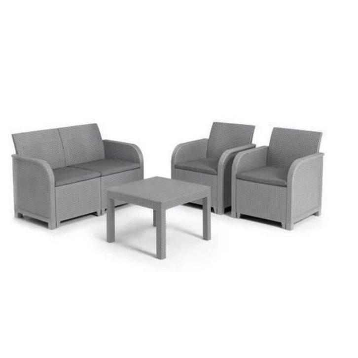 Keter Sanremo loungeset – 4-zits met salontafel, Tuin en Terras, Tuinsets en Loungesets, Nieuw, Kunststof, Ophalen