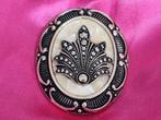 Mooie Vintage Mid Century Sjaal Clip Palm Blad Germany, Sieraden, Tassen en Uiterlijk, Antieke sieraden, Verzenden, Overige materialen