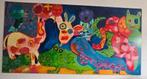 Kleurrijk schilderij met dieren, Antiek en Kunst, Kunst | Schilderijen | Klassiek, Ophalen