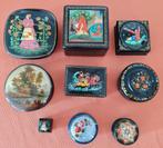 Verzameling van 9 prachtige (Russische) lakdoosjes, Ophalen of Verzenden