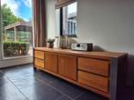 lage dressoir hout met rvs poten, Huis en Inrichting, Kasten | Dressoirs, Ophalen, Gebruikt, 50 tot 75 cm, 200 cm of meer