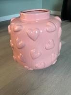 Vaas roze hartjes, Huis en Inrichting, Woonaccessoires | Vazen, Ophalen, Overige kleuren, Aardewerk of Porselein, Zo goed als nieuw