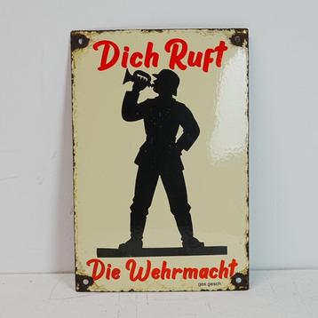 Emaille bord: Dich Ruft Die Wehrmacht beschikbaar voor biedingen