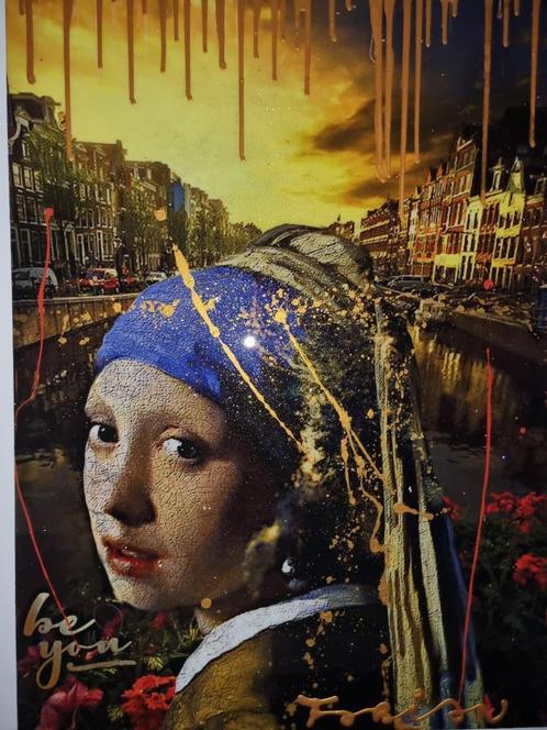 GROOT werk op Doek van Fabian  Met certificaat + foto  Mix m, Antiek en Kunst, Kunst | Schilderijen | Klassiek, Ophalen