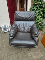 Vintage leren draai tv relax fauteuil, Ophalen, Gebruikt