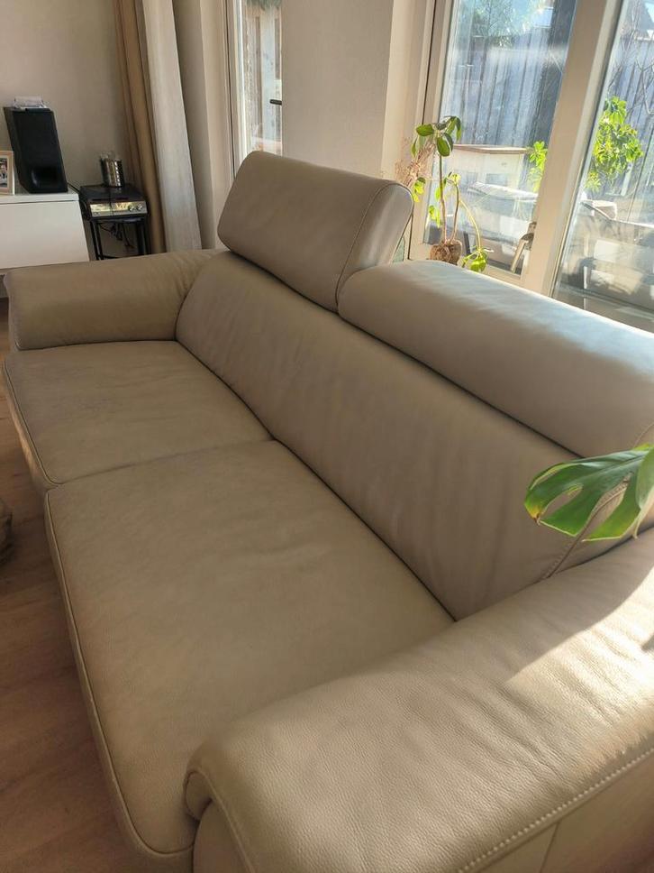 Echt Italiaans lederen bankstel - 2,5 en 3 zits, Huis en Inrichting, Banken | Bankstellen, Gebruikt, Rechte bank, Vierpersoons of meer