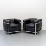 ACTIE!! 4 x Cassina Le Corbusier LC2 fauteuil Zwart Leer