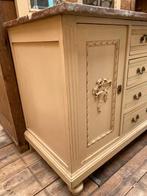 Brocante Franse kast commode met spiegel, Antiek en Kunst, Ophalen