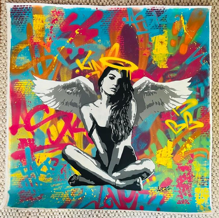 Prachtige Street-art (Graffiti) van Nederlandse artiest Asko, Antiek en Kunst, Kunst | Schilderijen | Modern, Ophalen of Verzenden