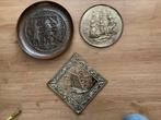 3 koperen wandborden, Ophalen of Verzenden