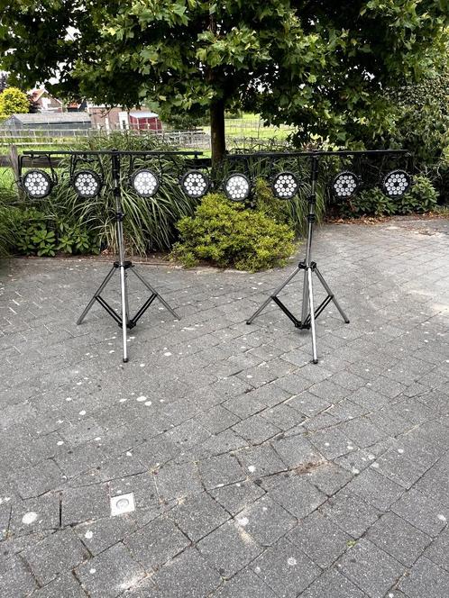 8x Showtec Compact Par 18 MKII incl. statief en bekabeling, Muziek en Instrumenten, Licht en Laser, Zo goed als nieuw, Licht, Geluidgestuurd