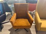 Draaifauteuil Siate velvet oker geel luxe stoel zwarte poot, Ophalen, Nieuw, Stof
