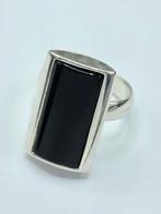 Zilveren Modernistische Ring met Onyx Steen, 18 tot 19, Verzenden, ., Zo goed als nieuw