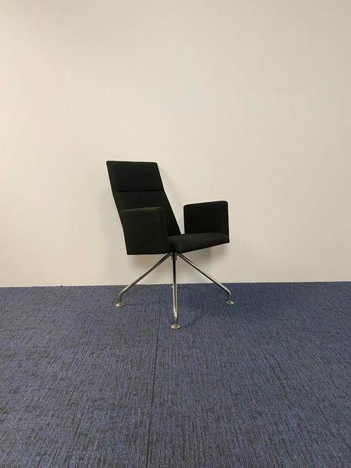 3 x Vergaderstoel Martela Form, zwarte stof, chroom frame, Huis en Inrichting, Stoelen, Gebruikt, Drie, Stof, Zwart, Ophalen