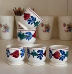 5 eierdopjes Boerenbont Regout, Ophalen of Verzenden