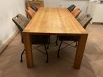 Massief eiken eettafel, Huis en Inrichting, Ophalen, 100 tot 150 cm, 200 cm of meer, Zo goed als nieuw